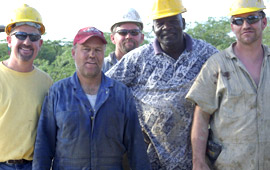 Drilling Crew: Arron Swenson '92 on far right.