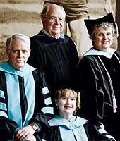 2008 faculty retirees (from left):  Rowley, Knight, Bovy, Hitchens