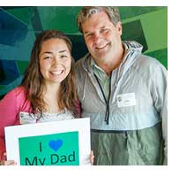 A student and her dad at 2015's Dad's Day event