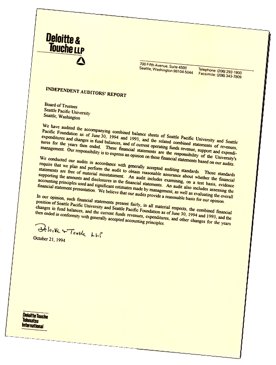 Graphic of Independent Auditor's Report Not Shown