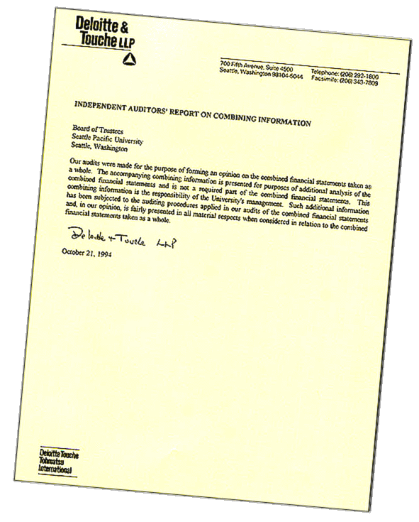 Graphic of Independent Auditor's Report Not Shown