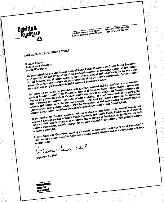 Graphic of Independent Auditor's 
Report Not Shown