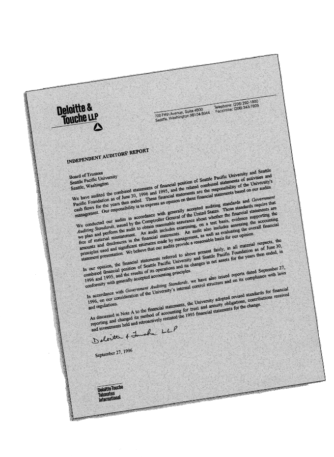 Graphic of Independent Auditor's 
Report Not Shown