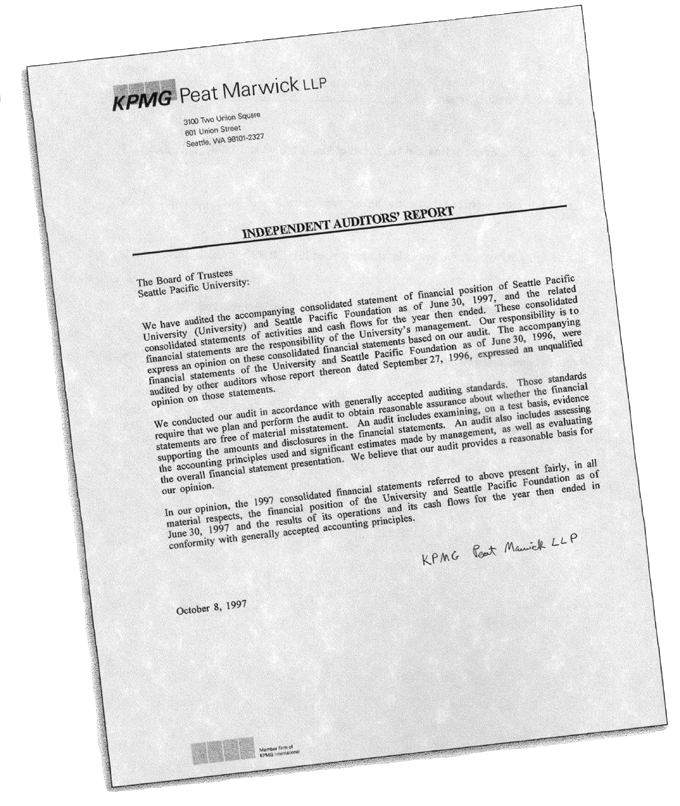 Graphic of Independent Auditor's 
Report Not Shown