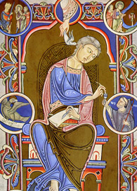 St. John the Evangelist, from the Gospel Book of Abbot Wedricus (1147 AD)