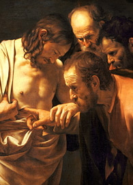 Caravaggio, The Incredulity of Saint Thomas (circa 1601-1602). 