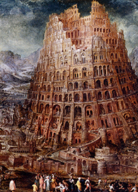Marten van Valckenborch, Construction of the Tower of Babel (c. 1600). Oil on panel. Wikimedia Commons.