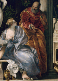 Painted by Paolo Veronese, Bathsheba at Bath (circa 1575). Oil on canvas.