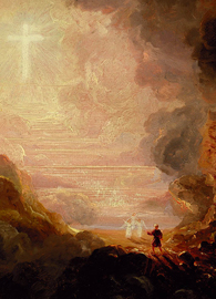Painted by Thomas Cole, a depiction of the Pilgrim of the Cross at the end of his journey