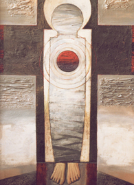 Painted by Grigory Mikheeve (1990), oil on cardboard.