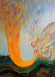 Rudolf Rabatin, Tornado (2003). Acrylic and oil on panel.