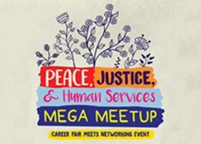 Peace, Justice, and Human Services Mega Meetup Logo