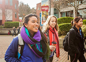 Students walking on campus