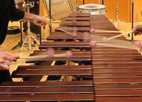 People playing a xylophone