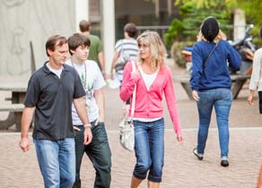 Students visiting campus
