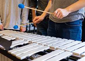 An SPU student plays the marimba | photo by Chris Yang