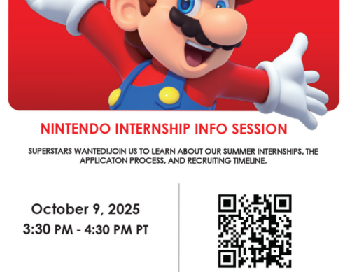 Ninetendo internship graphic with QR code