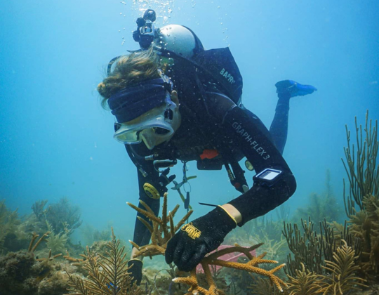 Rachel Jordan scuba diving