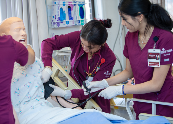 Nursing students in the nursing lab 2025