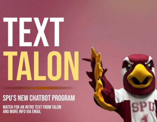 Graphic for new SPU chatbot called Talon